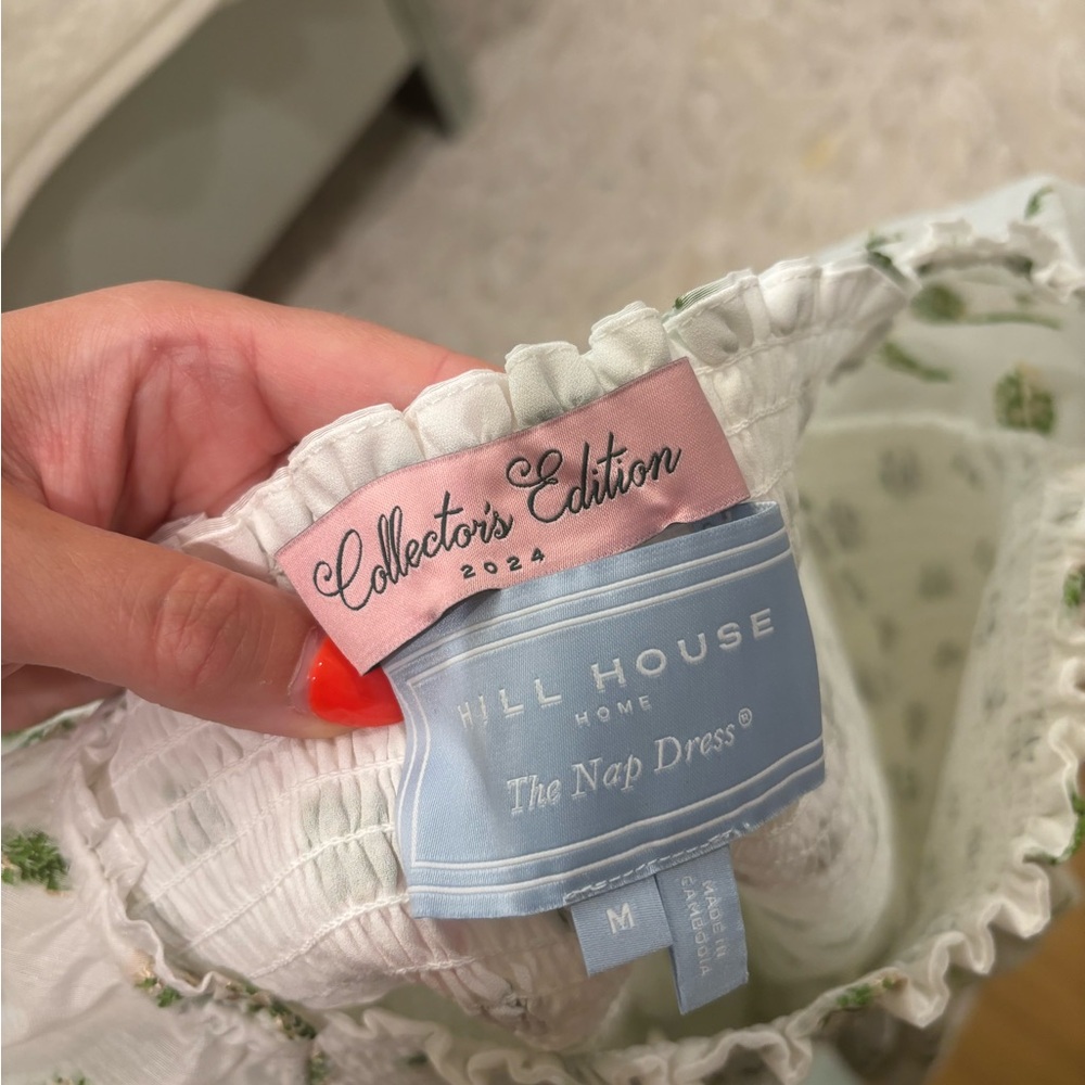 Hill House White and Green Floral Athena Mini Dress - Picture 2 of 4